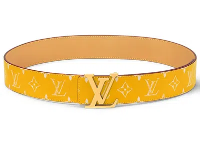 Pre-owned Louis Vuitton Men's  Lv Initiales 40mm Reversible Belt In Yellow