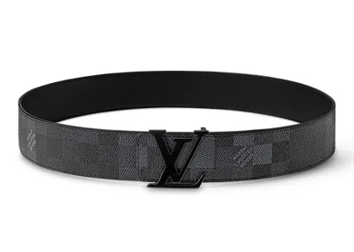 Pre-owned Louis Vuitton Men's  Lv Initiales Damoflage 40mm Reversible Belt In Black