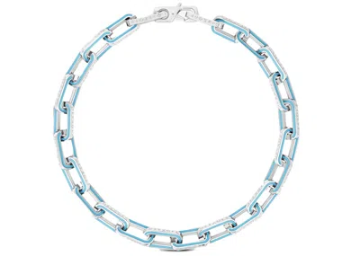 Pre-owned Louis Vuitton Men's  Lv Monogram Links Chain Necklace In Silver