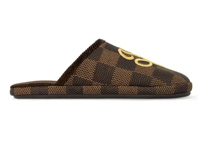 Pre-owned Louis Vuitton Men's  Lv Palace Slipper Damier Pop Sneakers In Ebene In Brown