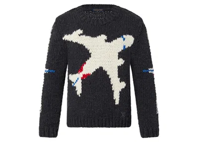Pre-owned Louis Vuitton Men's  Lv Plane Chunky Crewneck Sweatshirt In Gris In Gray