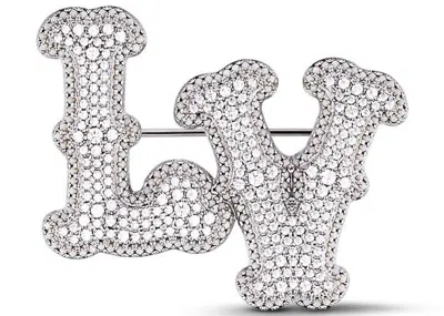 Pre-owned Louis Vuitton Men's  Lv Ranch Brooch In Silver