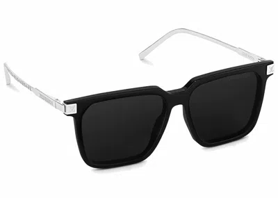Pre-owned Louis Vuitton Men's  Lv Rise Square Sunglasses In Black/silver (z1667w/e) In Multi