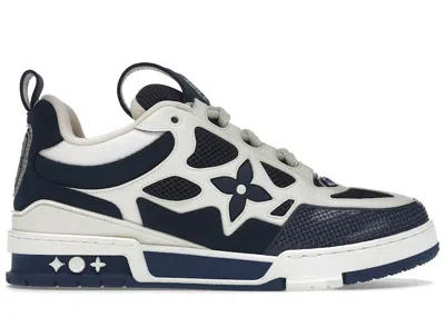 Pre-owned Louis Vuitton Men's  Lv Skate Sneaker Sneakers In Marine/white