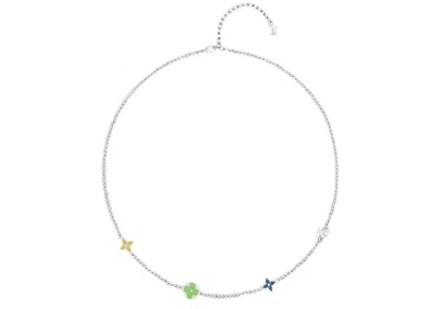 Pre-owned Louis Vuitton Men's  Lv Sunrise Necklace In Silver