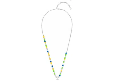 Pre-owned Louis Vuitton Men's  Lv Sunrise Necklace In Silver/green In Multi
