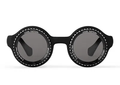 Pre-owned Louis Vuitton Men's  Lv Super Vision Round Sunglasses In Deep Black (z2736u)