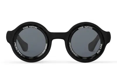 Pre-owned Louis Vuitton Men's  Lv Super Vision Round Sunglasses In Deep Black (z2737u)