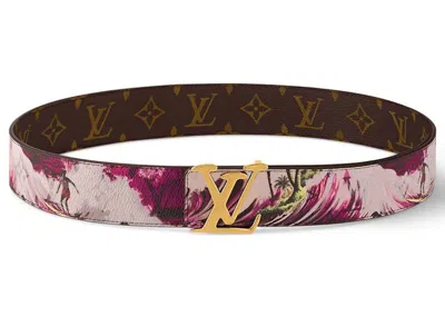 Pre-owned Louis Vuitton Men's  Lv Tag 40mm Reversible Belt In Pink