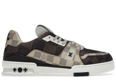 Pre-owned Louis Vuitton Men's  Lv Trainer #54 Damier Sneakers In Ebene