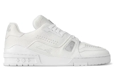 Pre-owned Louis Vuitton Men's  Lv Trainer Calf Leather Sneakers In White