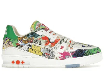 Pre-owned Louis Vuitton Men's  Lv Trainer Comic Motifs (ss23) Sneakers In White