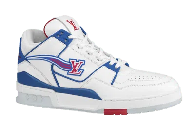 Pre-owned Louis Vuitton Men's  Lv Trainer Fw20 Sneakers In White/red/blue In Multi