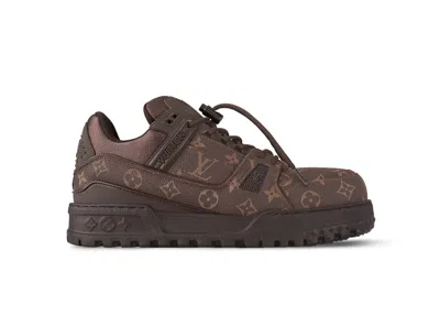 Pre-owned Louis Vuitton Men's  Lv Trainer Maxi Ebene Monogram Sneakers In Brown/beige