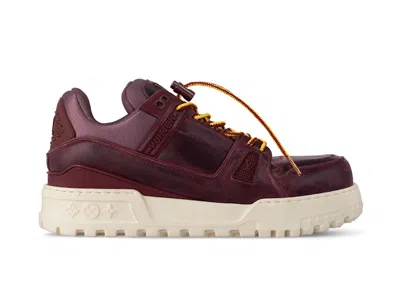 Pre-owned Louis Vuitton Men's  Lv Trainer Maxi Sneakers In Bordeaux Red/beige