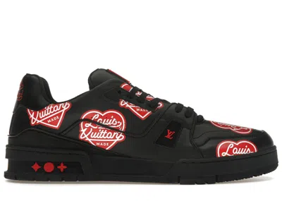 Pre-owned Louis Vuitton Men's  Lv Trainer Nigo Lv Made Sneakers In Black/red In Multi