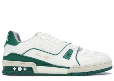 Pre-owned Louis Vuitton Men's  Lv Trainer Sneaker Low Sneakers In White/green