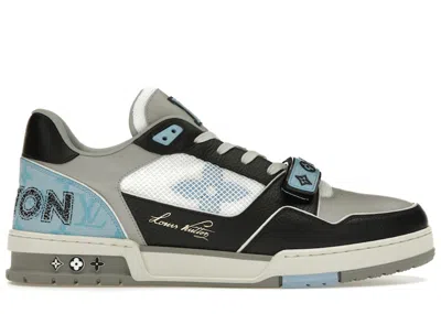 Pre-owned Louis Vuitton Men's  Lv Trainer Sneakers In Blue/grey/black In Multi