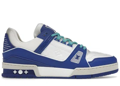 Pre-owned Louis Vuitton Men's  Lv Trainer Sneakers In Blue/white