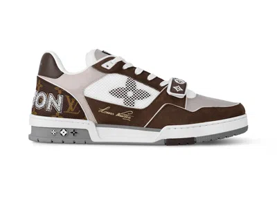 Pre-owned Louis Vuitton Men's  Lv Trainer Sneakers In Brown/beige/white