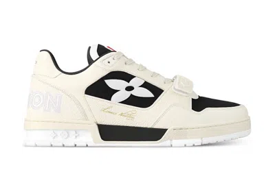 Pre-owned Louis Vuitton Men's  Lv Trainer Sneakers In Cream/black In Multi
