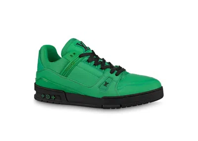 Pre-owned Louis Vuitton Men's  Lv Trainer Sneakers In Green/black