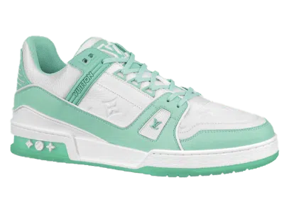 Pre-owned Louis Vuitton Men's  Lv Trainer Sneakers In Green/white