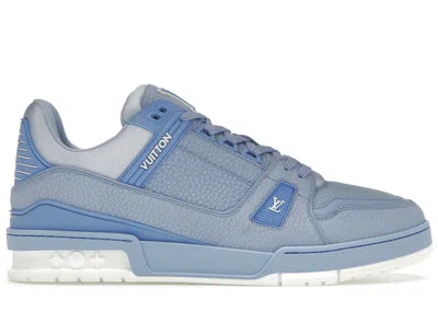 Pre-owned Louis Vuitton Men's  Lv Trainer Sneakers In Light Blue/white In Multi