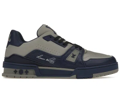 Pre-owned Louis Vuitton Men's  Lv Trainer Sneakers In Marine/grey In Multi