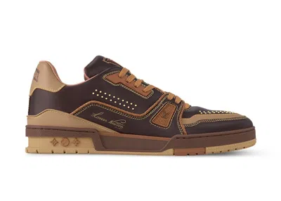 Pre-owned Louis Vuitton Men's  Lv Trainer Sneakers In Marron/brown