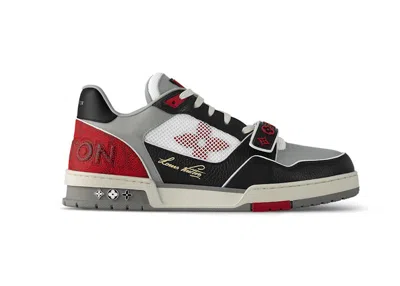 Pre-owned Louis Vuitton Men's  Lv Trainer Sneakers In Red/grey/black