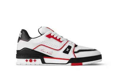 Pre-owned Louis Vuitton Men's  Lv Trainer Sneakers In White/red/black