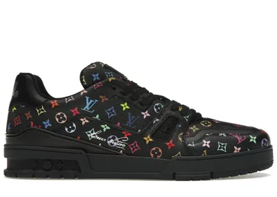 Pre-owned Louis Vuitton Men's  Lv Trainer Takashi Murakami Sneakers In Black