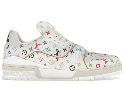 Pre-owned Louis Vuitton Men's  Lv Trainer Takashi Murakami Sneakers In White