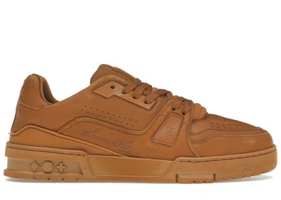 Pre-owned Louis Vuitton Men's  Lv Trainer Vintage Sneakers In Cognac Brown