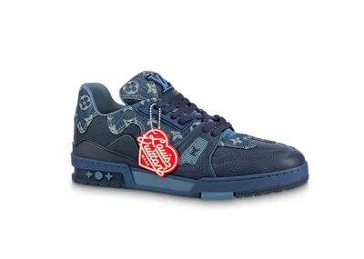 Pre-owned Louis Vuitton Men's  Lv Trainer X Nigo Demin Sneakers In Blue