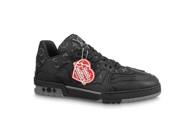 Pre-owned Louis Vuitton Men's  Lv Trainer X Nigo Denim Sneakers In Black