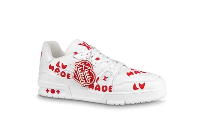 Pre-owned Louis Vuitton Men's  Lv Trainer X Nigo Lv Made Sneakers In White/red