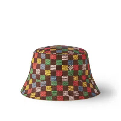 Pre-owned Louis Vuitton Men's  Lv Vers Damier Reversible Bucket Hat In Brown