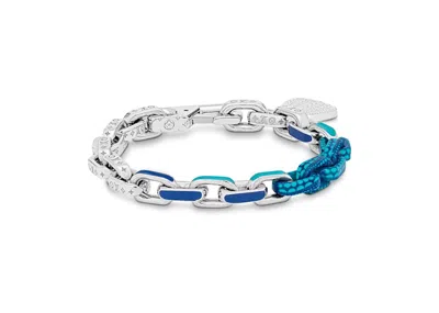 Pre-owned Louis Vuitton Men's  Lv X Yk Paradise Chain Bracelet In Blue