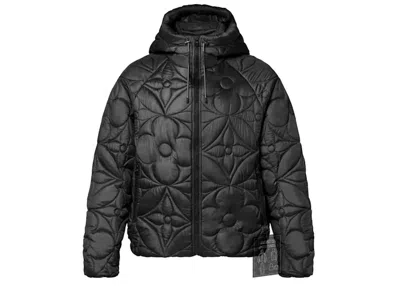 Pre-owned Louis Vuitton Men's  Lvse Flower Quilted Hoodie Jacket In Black