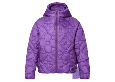 Pre-owned Louis Vuitton Men's  Lvse Flower Quilted Hoodie Jacket In Violet In Purple