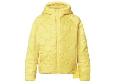 Pre-owned Louis Vuitton Men's  Lvse Flower Quilted Hoodie Jacket In Yellow