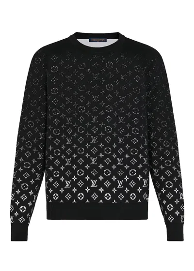 Pre-owned Louis Vuitton Men's  Lvse Monogram Degrade Crewneck Sweatshirt In Black/white
