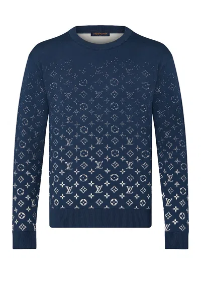 Pre-owned Louis Vuitton Men's  Lvse Monogram Degrade Crewneck Sweatshirt In Dark Ocean