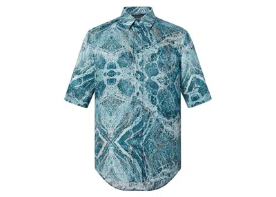 Pre-owned Louis Vuitton Men's  Marble Shirt In Blue