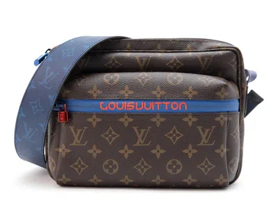 Pre-owned Louis Vuitton Men's  Messenger Monogram Outdoor Pm In Brown Blue In Multi