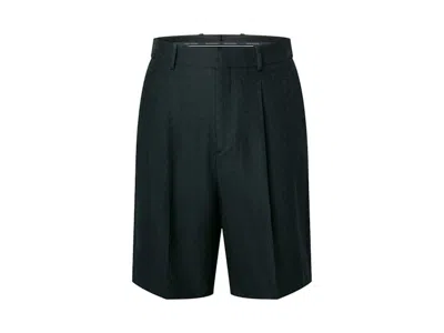 Pre-owned Louis Vuitton Men's  Mini Monogram Silkcotton Blend Tailored Shorts In Black