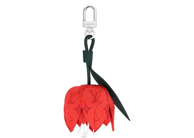 Pre-owned Louis Vuitton Men's  Mng Flower Bag Charm In Red/green