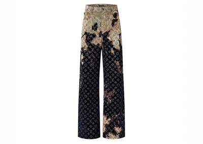 Pre-owned Louis Vuitton Men's  Monogram Bleached Denim Pants